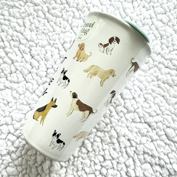 I JUST WANT ALL THE DOGS 18 oz travel mug with lid rubber gasket seal slider tab - Picture 3 of 14